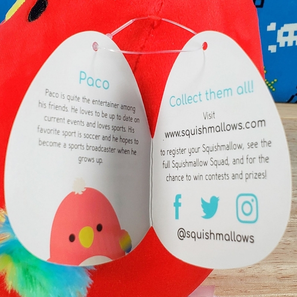 Squishmallow Paco the Red Parrot 8" UltraSoft Stuffed Animal Plush Toy NWT - Picture 11 of 12